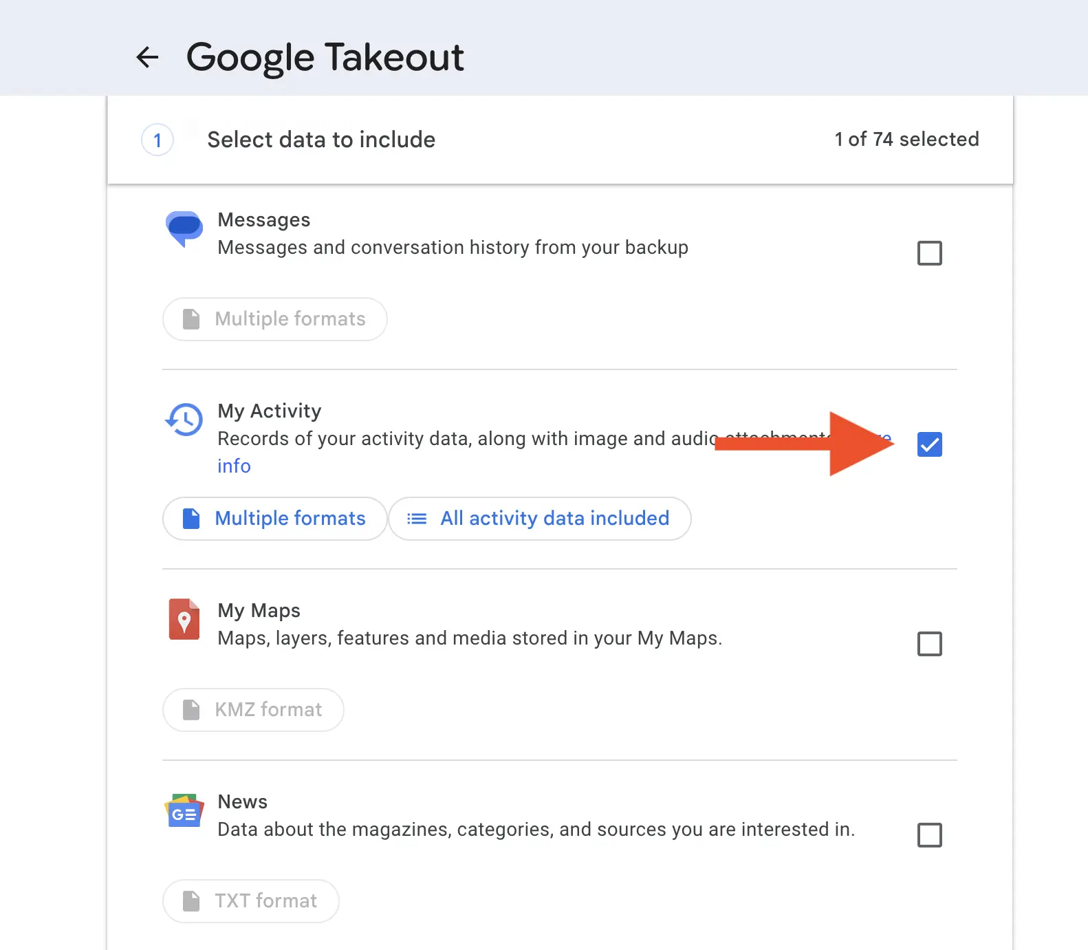 Gemini export step 1